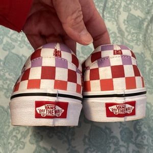 rainbow checkered vans adults